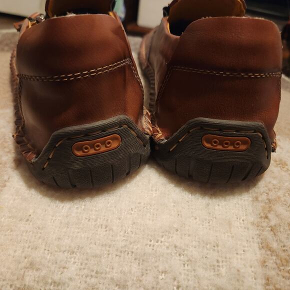 Menico 100% CAOUTCHOUC Sewn Brown Leather Slip On Sport Shoe Sz 46 Mens 12 - Picture 4 of 6